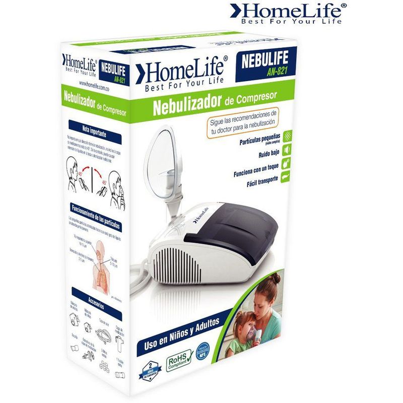 HOMELIFE - Nebulizador compresor NEBULIFE 821 adulto pediátrico