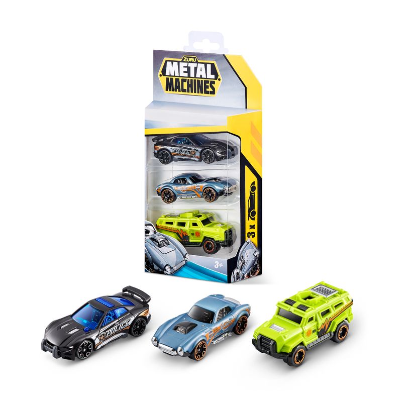 ZURU - Set de Carritos de Juguete Chase X 3 - METAL MACHINES