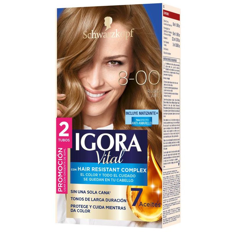 IGORA - Tinte Capilar Igora Vital Permanente Rubio Claro 8-00
