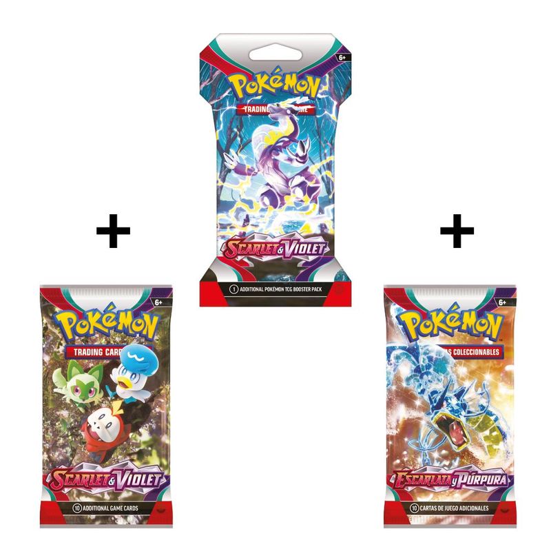 POKEMON - PACK X 3 BOOSTER CARTAS DE POKEMON TCG SCARLET/VIOLET
