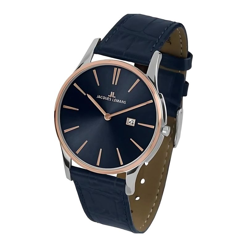 JACQUES LEMANS - Reloj azul unisex JL con 5 Complementos Premium Incluidos