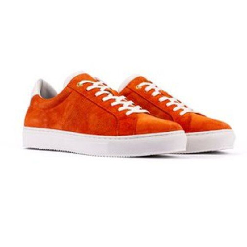 OVERSTATE - Tenis Casuales En Cuero Gamuza  Orange Overstate