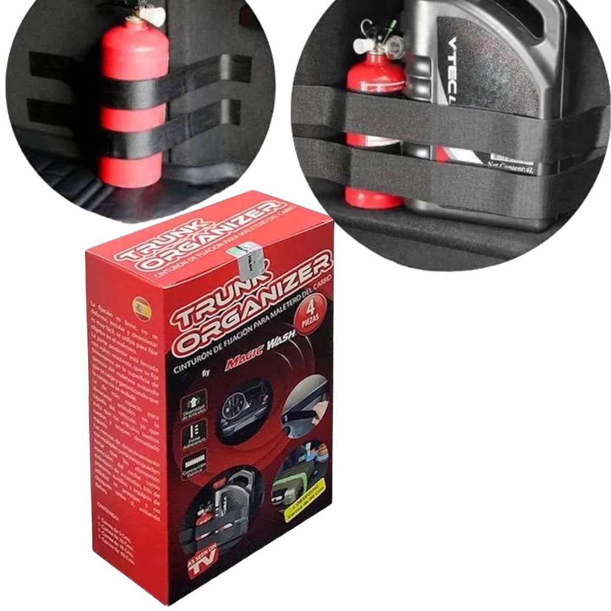 MAGIC WASH - Cinturones Elásticos De Fijación Para Maletero 5 Sujetadores