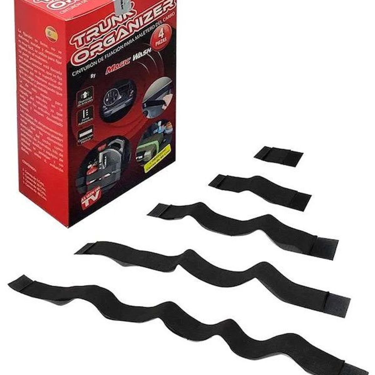 MAGIC WASH - Cinturones Elásticos De Fijación Para Maletero 5 Sujetadores