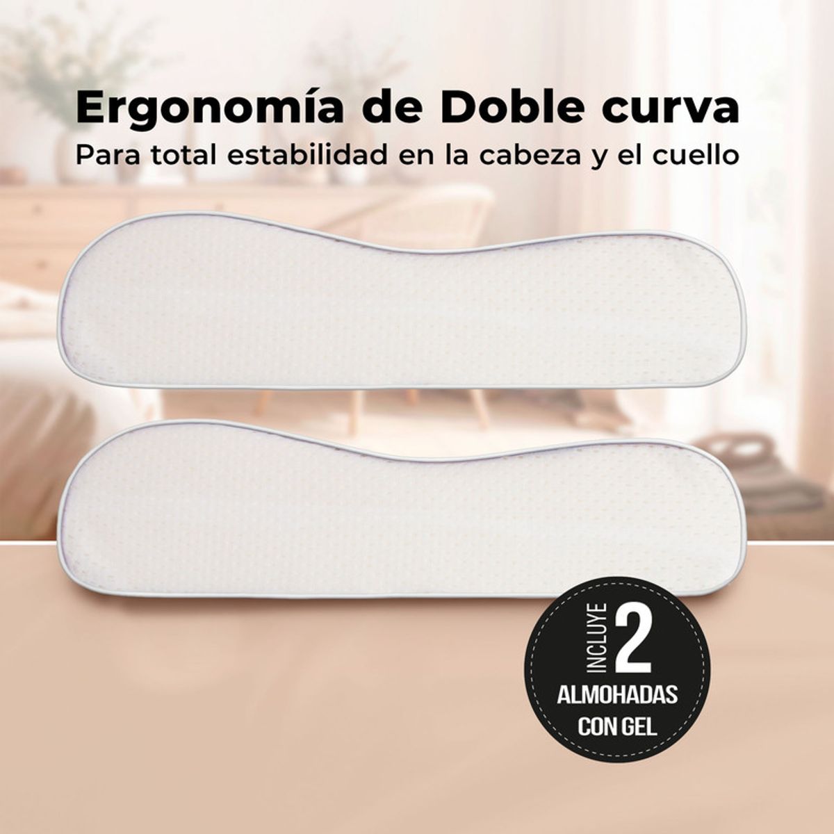 ENERGY PLUS - 2 almohadas gel ortopédica memoria energy plus