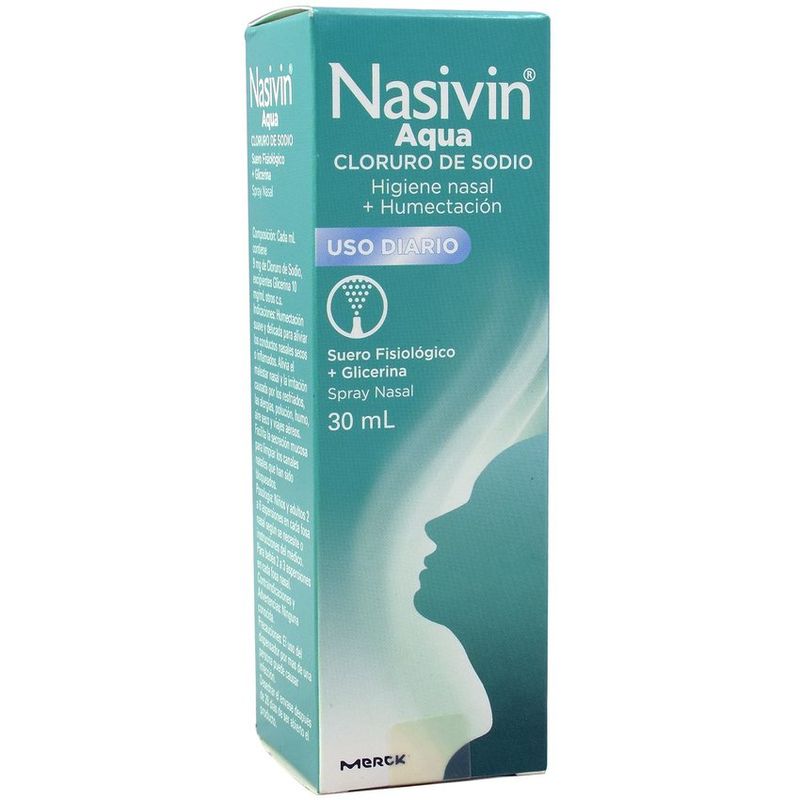 GENERICO - Nasivin Aqua Spray Suero Fisiológico Nasal x 30 Ml