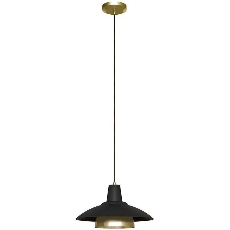 VIDA UTIL - Lámpara de techo ceti 3 negro + accesorios dorado ocre