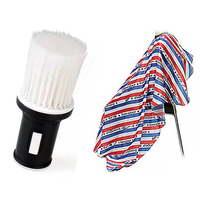 VITTORIA - Kit capa barberia diseño  brocha talquera sacudidor peluque