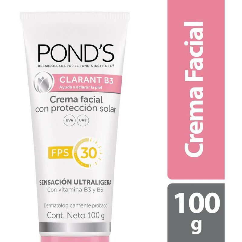 PONDS - Crema Facial Con Protector Solar Ponds Clarant B3 X 100 Gr