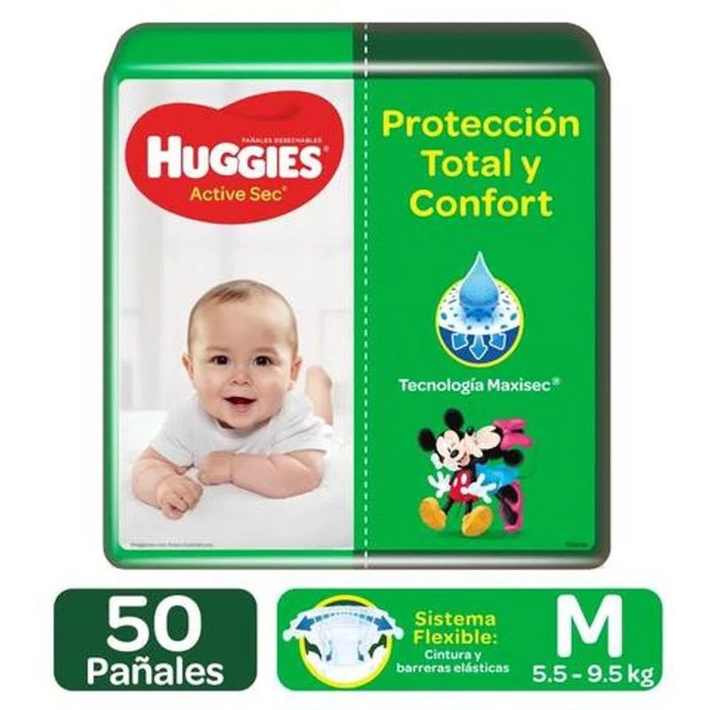 HUGGIES - Huggies Pañales Active Sec Etapa 2/M X 50 Und