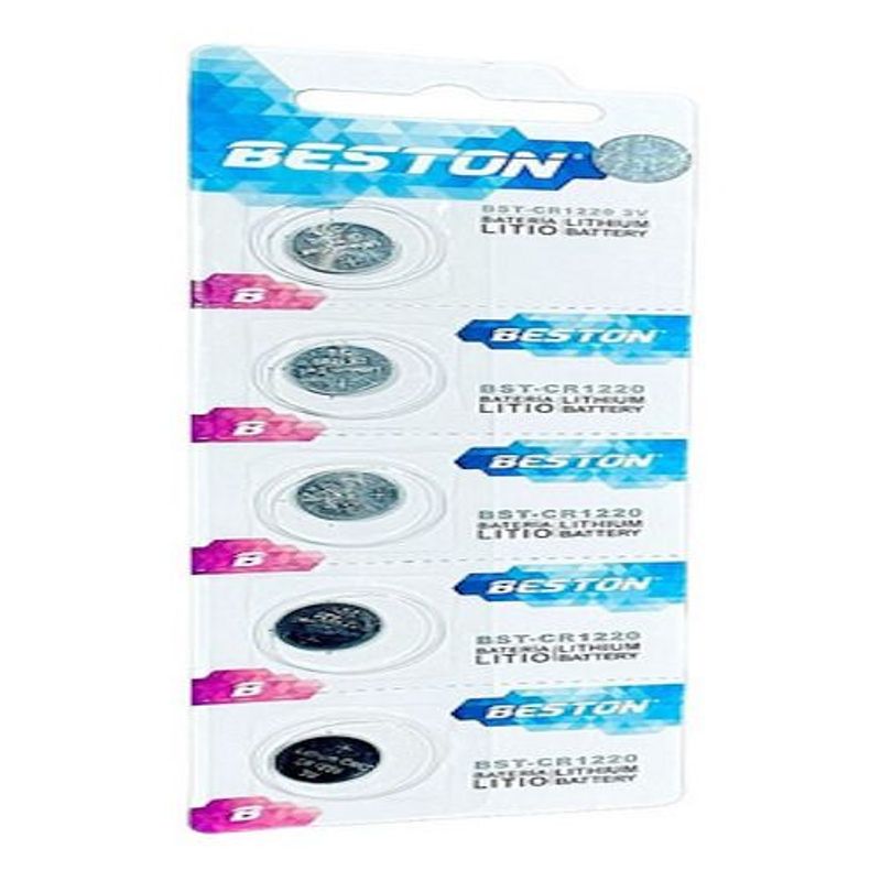 BESTON - Pila Beston Cr1220 3v Pack X 5 Bateria Litio Cr-1220