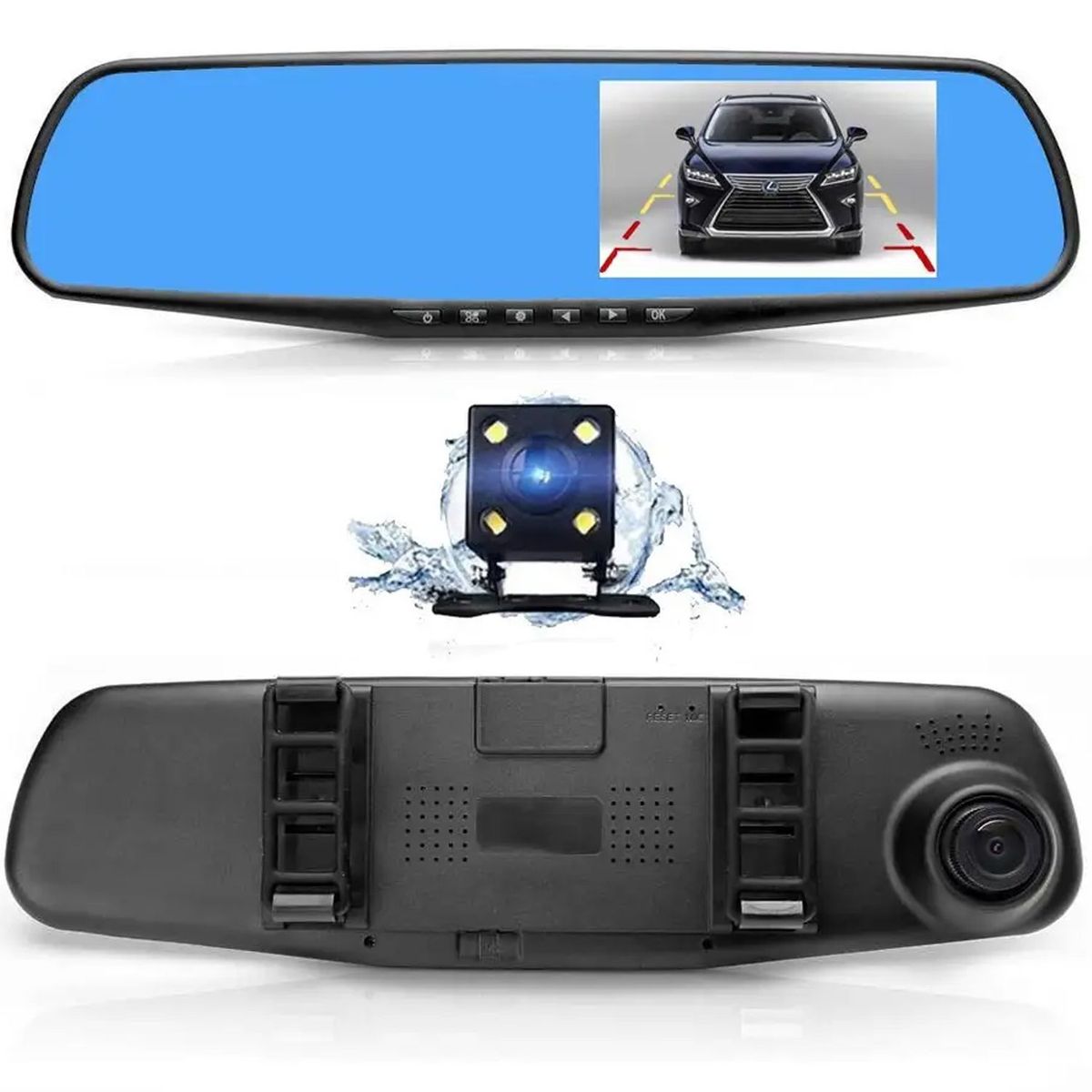 ONE PIXEL - Camara Vehiculo Espejo Dvr Con Retrovisor ONE PIXEL