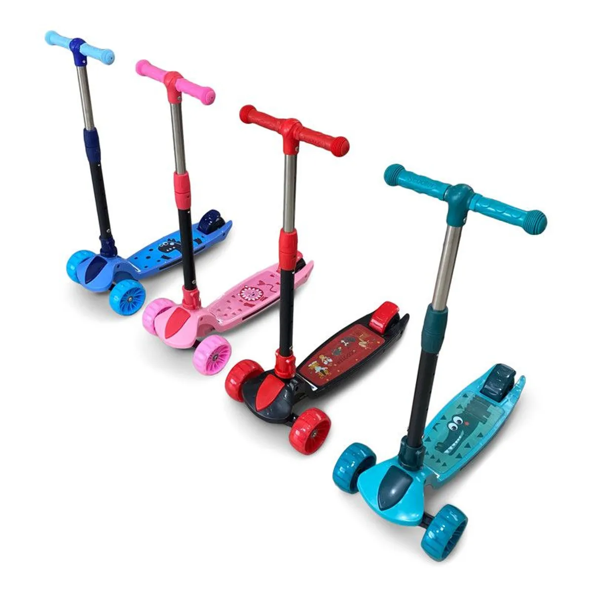 HOMESALE - Patineta Scooter Juguete Dirección Freno Luces LED Rosada