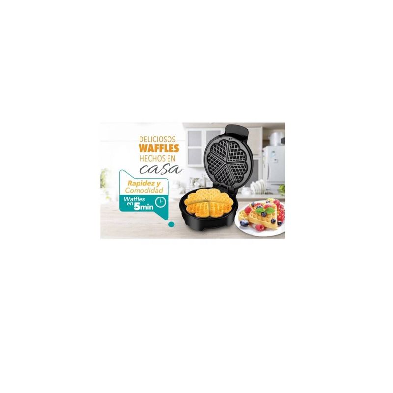 HOME ELEMENTS - Wafflera eléctrica grande home elements  negra