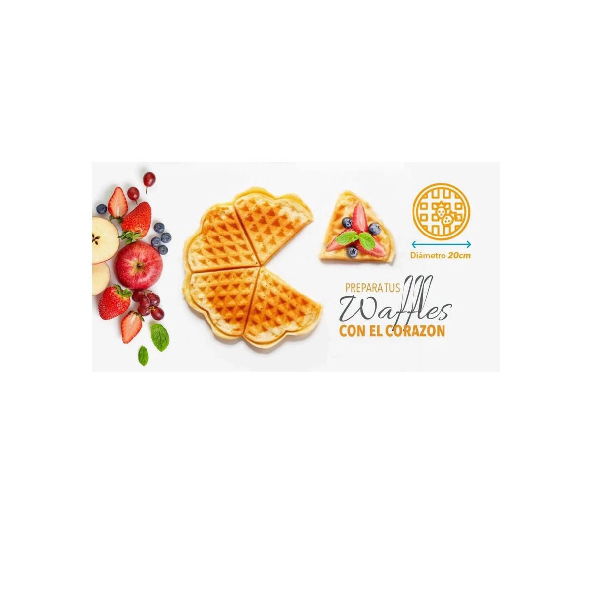 HOME ELEMENTS - Wafflera eléctrica grande home elements  negra