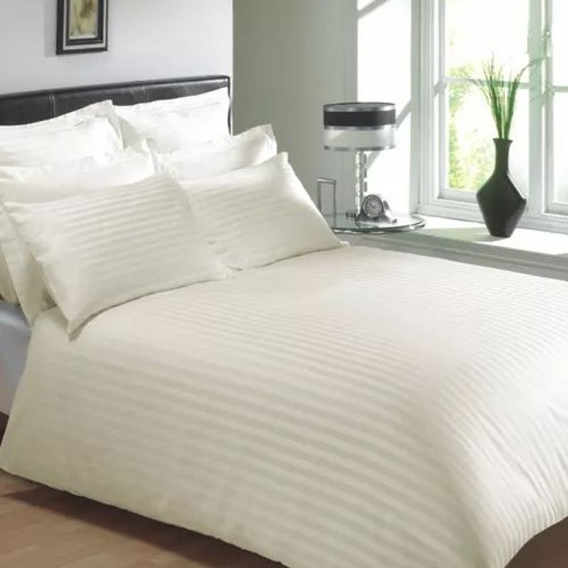HAPPY BEAR - Funda Duvet Queen Microfibra Beige Líneas