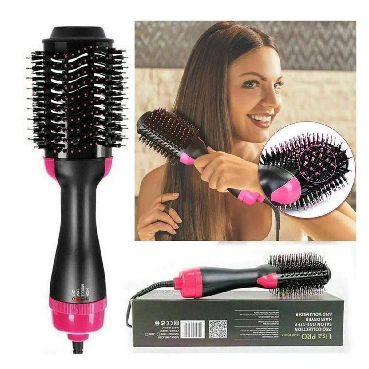 ONE PIXEL - Cepillo Secador Aire Caliente Iones Ceramica ONE PIXEL