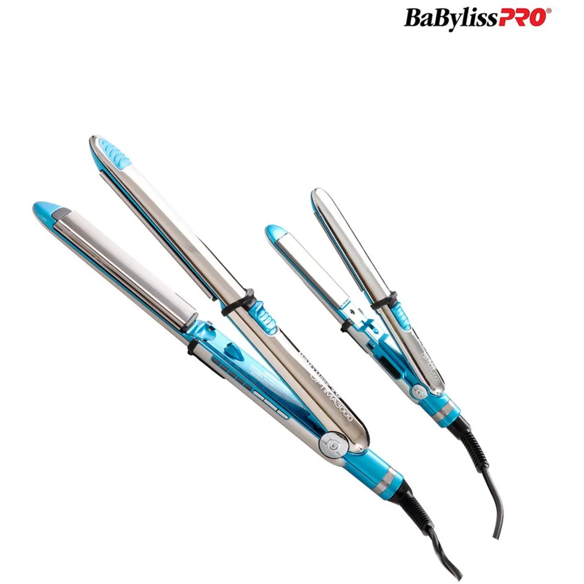 BABYLISS - Combo Planchas Profesionales Optima 3000  1¼” + Optima 2000 3/4" Babyliss