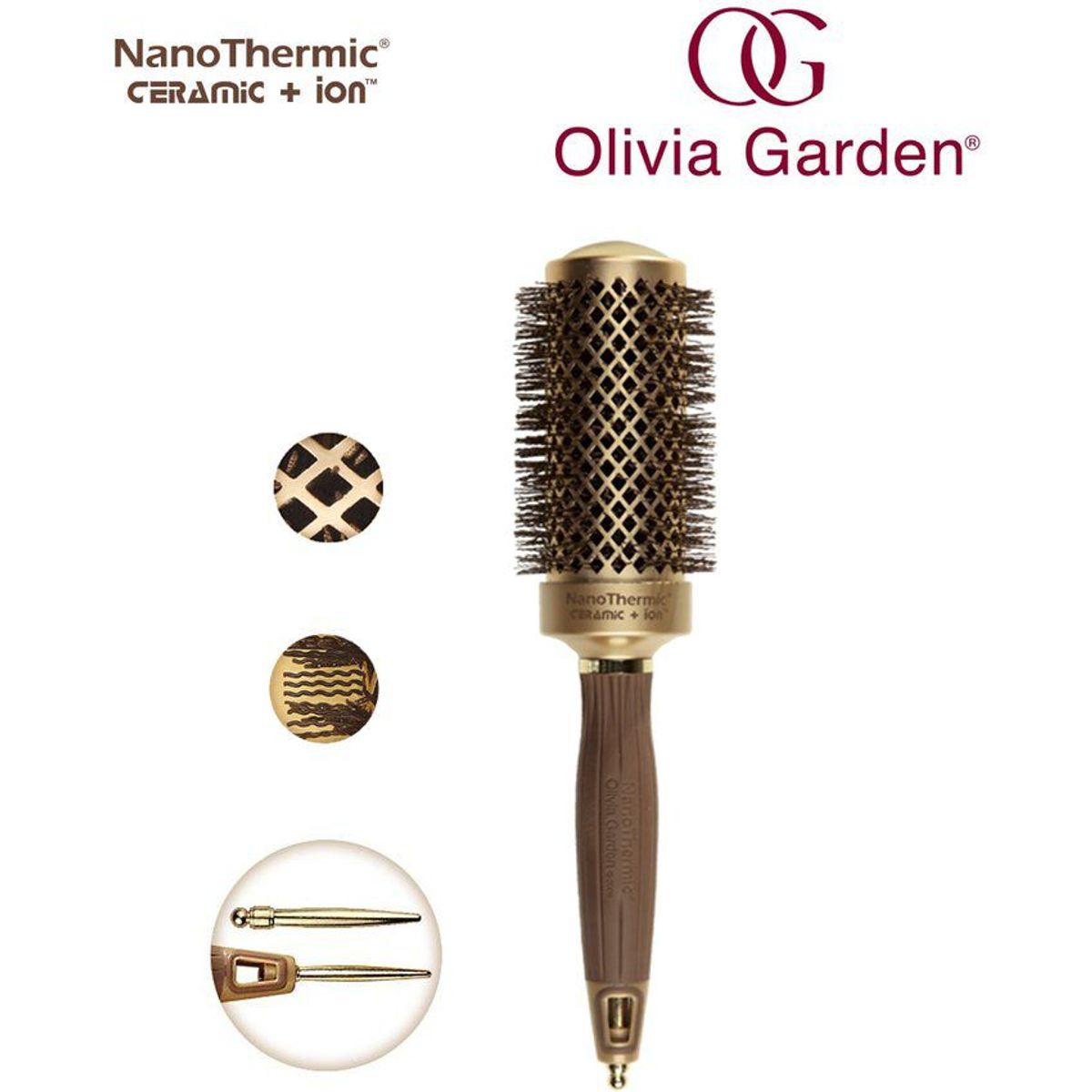 OLIVIA GARDEN - Cepillo Térmico Dorado 1¾" Olivia Garden Nt 44
