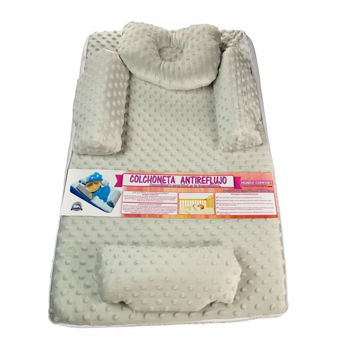 MUNDO BEBE - Colchoneta cojín antireflujo para bebé