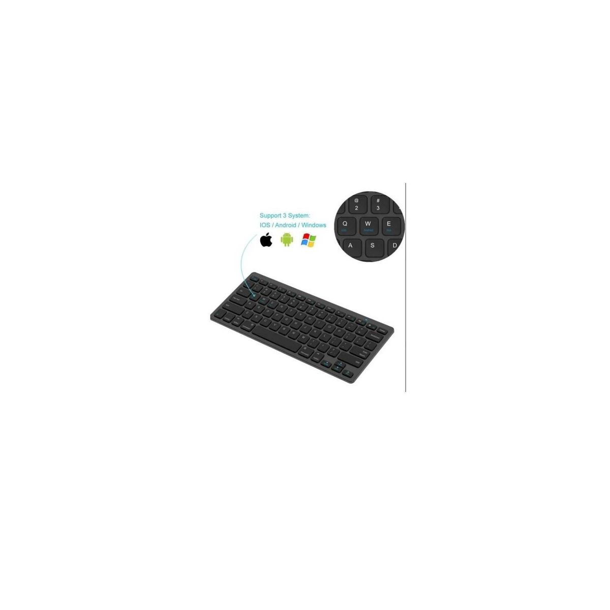 GENERICO - Teclado bluetooth keyboard slim tipo portátil