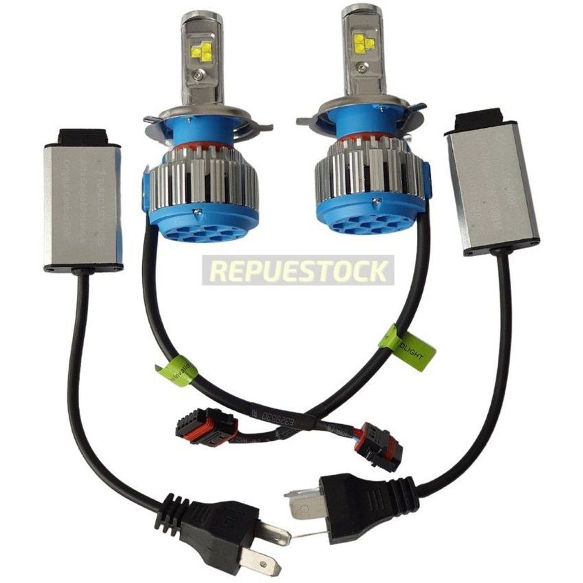GENERICO - Luces turbo led H4 de alta intensidad 40 w (2 bombillos)