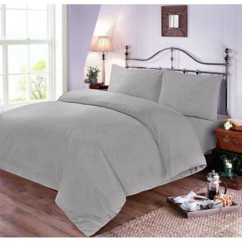 HAPPY BEAR - Funda Duvet King Microfibra Gris Liso