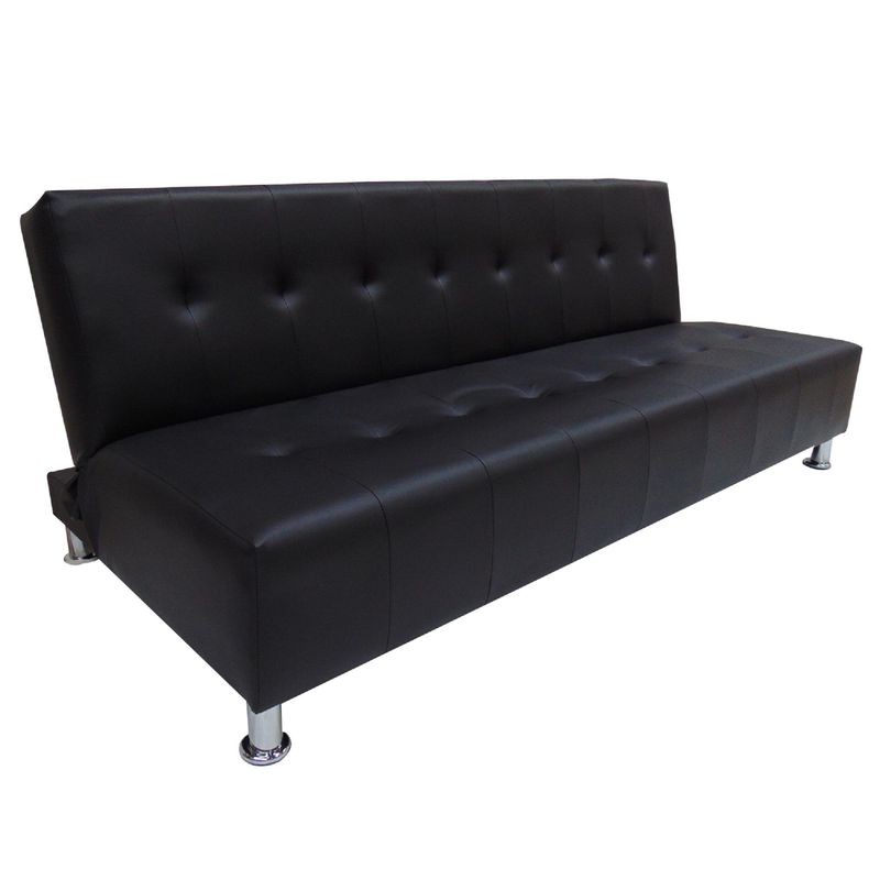 SOFA MARKET - Sofa Cama Master 3 Puestos Ecocuero Negro