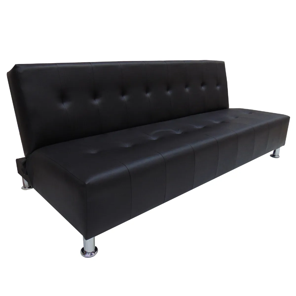 SOFA MARKET - Sofa Cama Master 3 Puestos Ecocuero Negro
