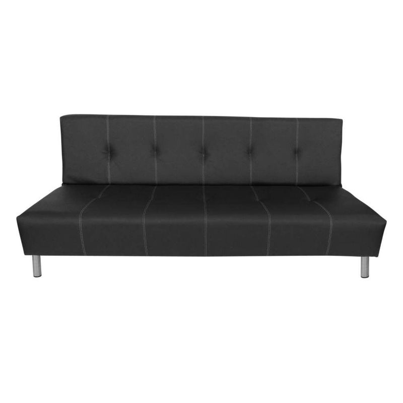 SOFA MARKET - Sofa Cama Zoe 3 Puestos Ecocuero Negro