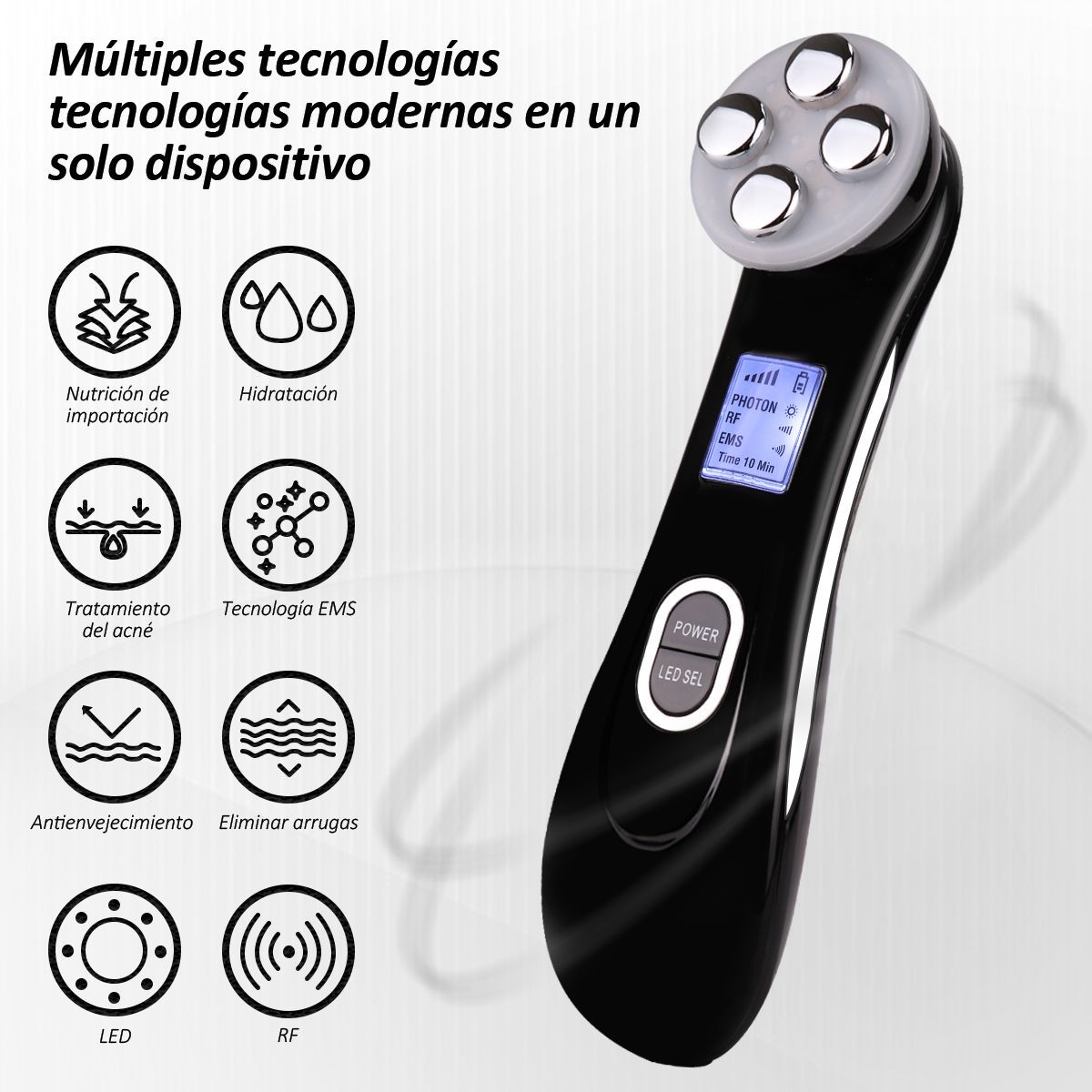 CARER SPARK - Radiofrecuencia Electroporador Led Mesoterapia Belleza de la piel