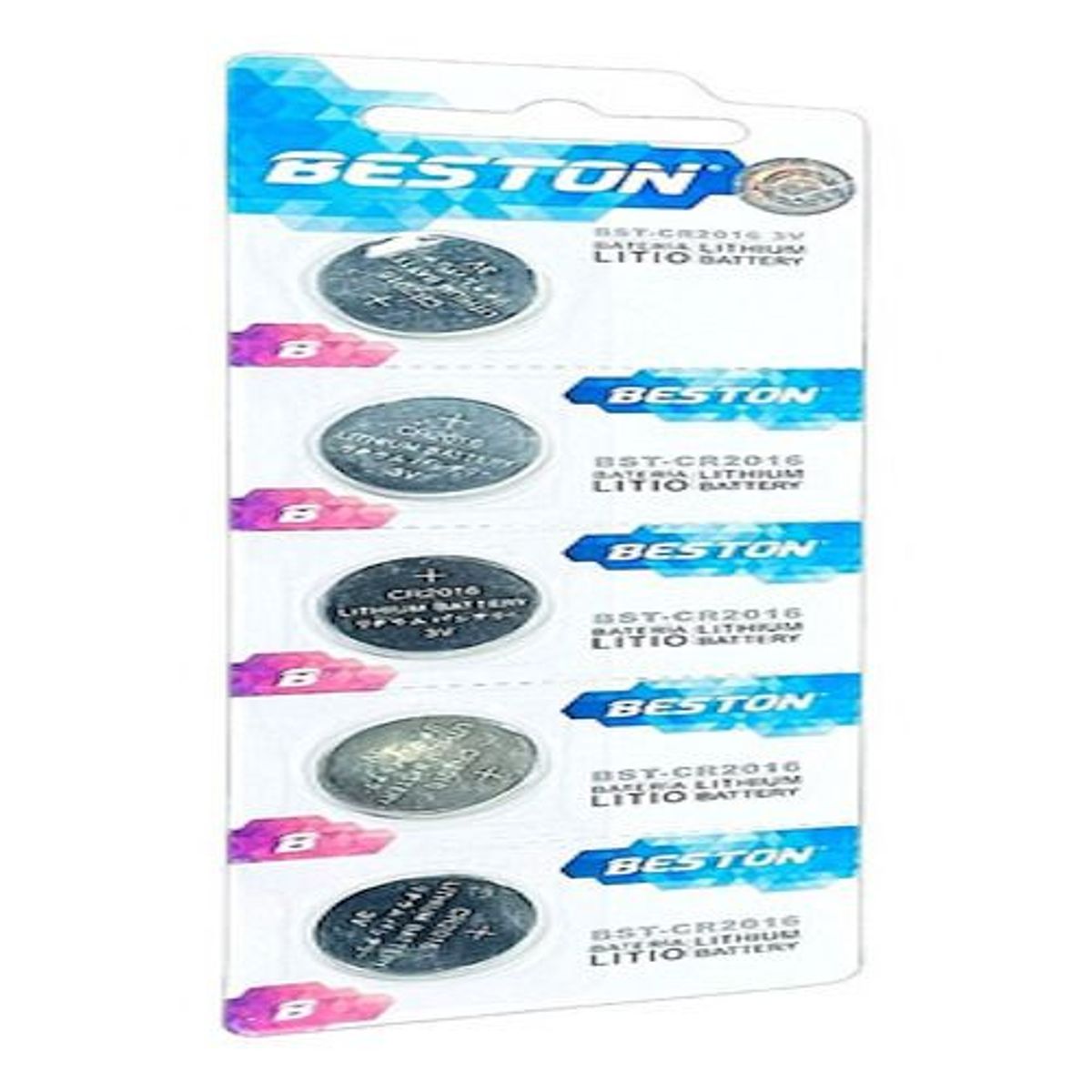 BESTON - Pila Beston Cr2016 3v Pack X 5 Bateria Litio Cr-2016