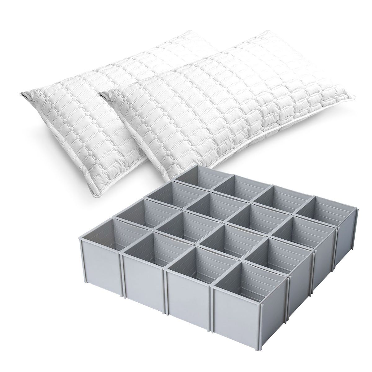 ENERGY PLUS - Combo: 2 Almohadas ultrasonido+ Cubos Organizadores Multiusos