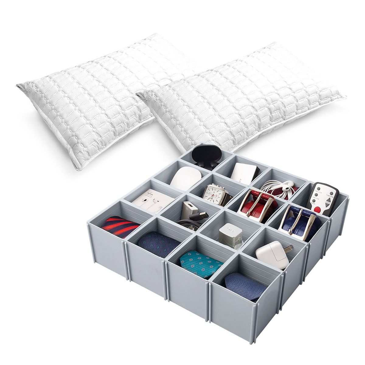 ENERGY PLUS - Combo: 2 Almohadas ultrasonido+ Cubos Organizadores Multiusos