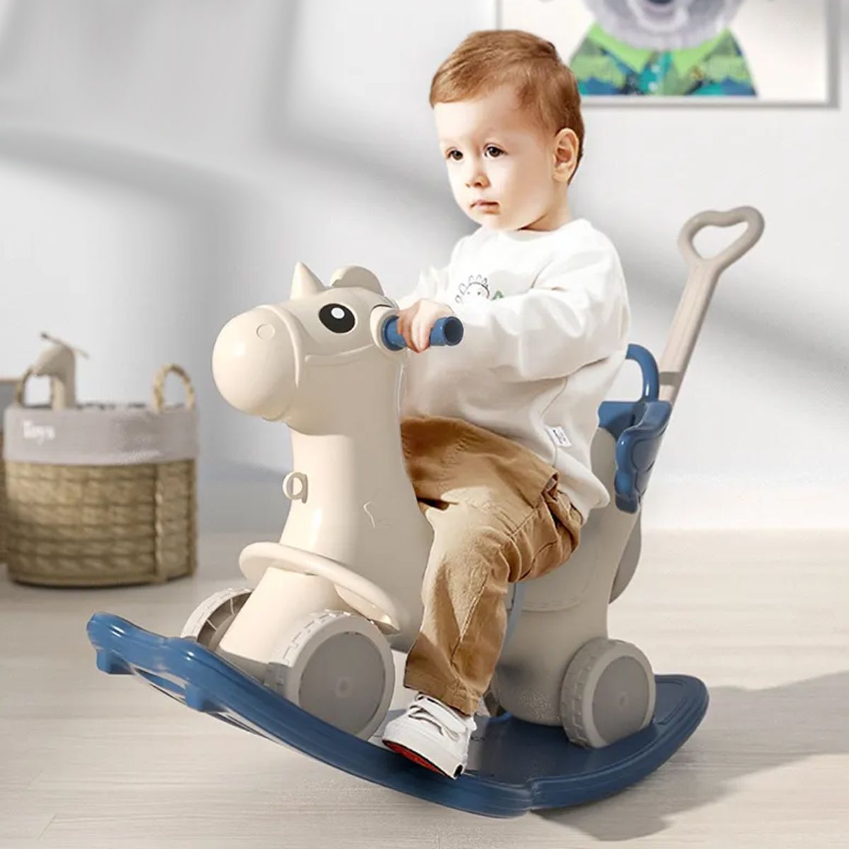 ENFANT'ASY - Caballito mecedor balancín 3 en 1