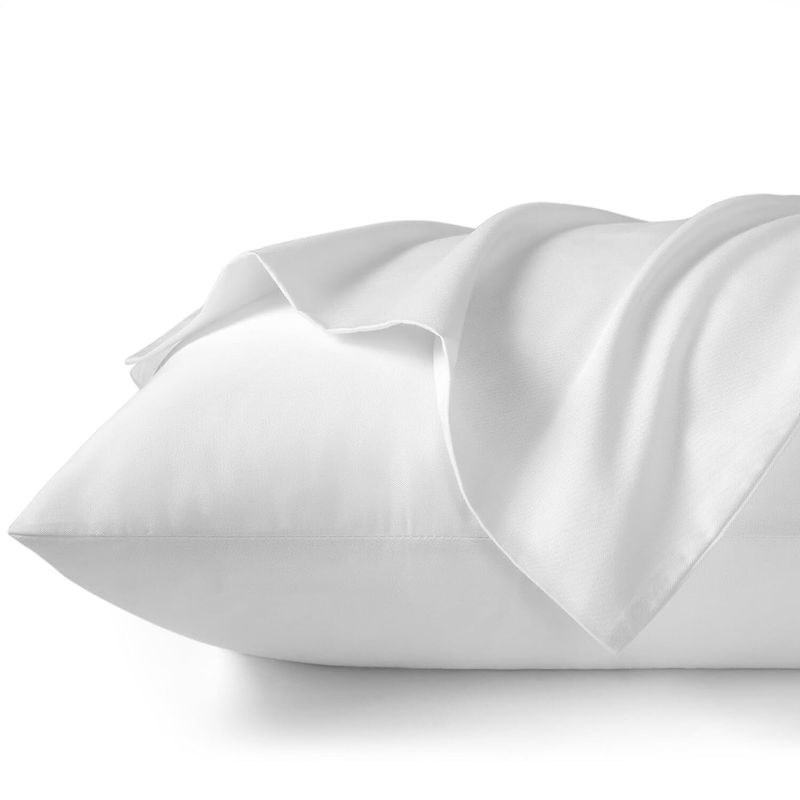 HAPPY BEAR - Funda para Almohada Hotel 180 Hilos T35 Blanco Liso Large-