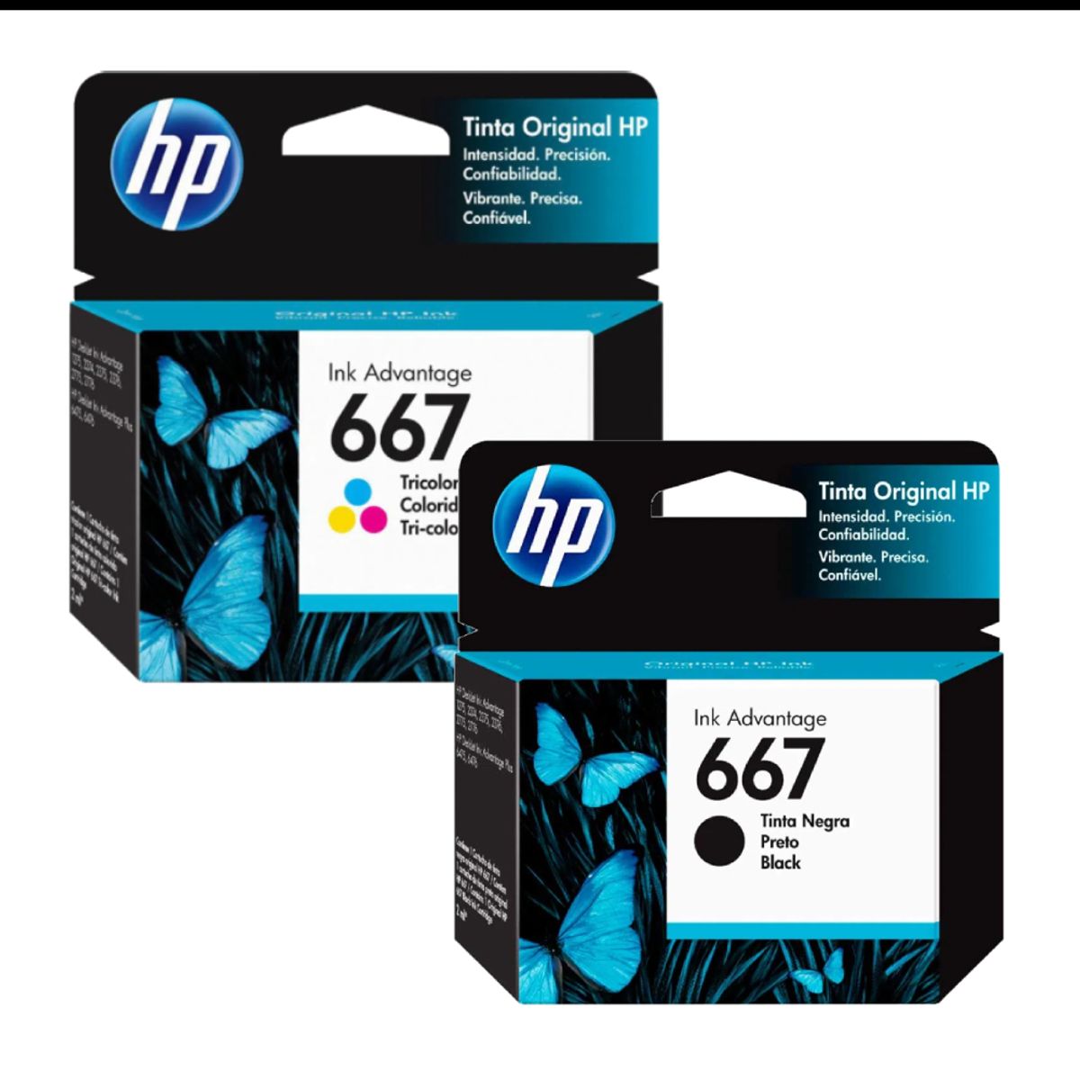 HP - Combo Cartucho de Tinta HP 667 Negra y Tricolor Original