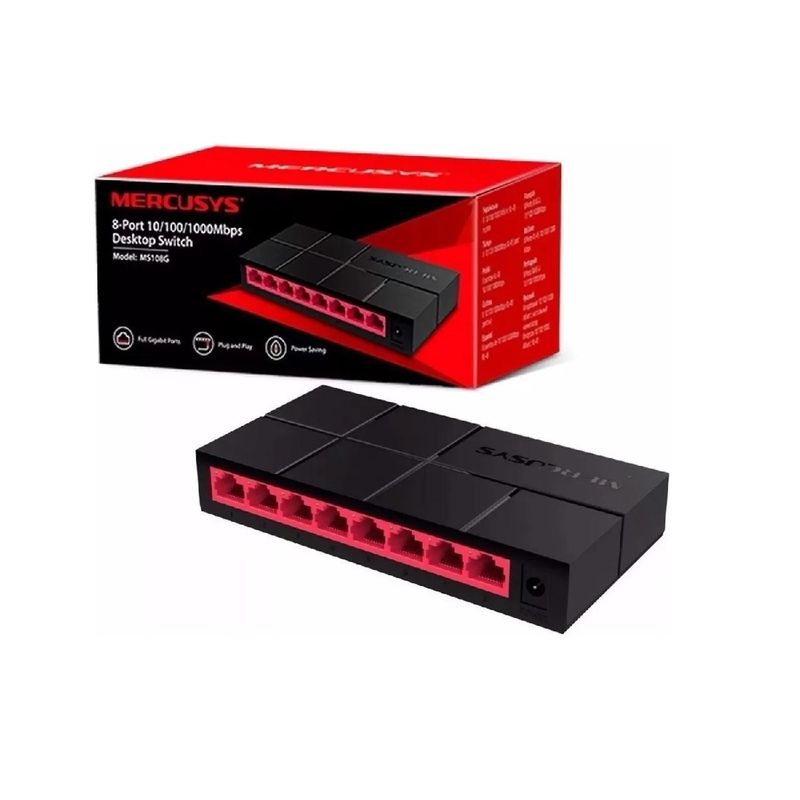 MERCUSYS - Switch de Escritorio 8 Puertos MS108G Mercusys Gigabit
