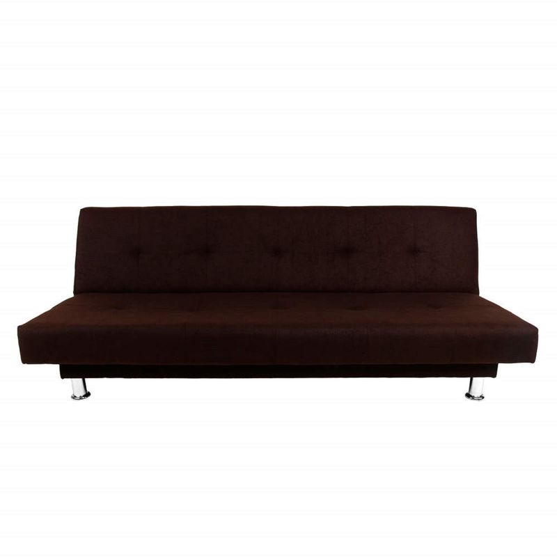 SOFA MARKET - Sofa Cama Basic 3 Puestos Tela Café