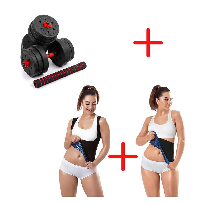 STYLE STARS - Combo Pesas 20kg  Cinturilla  Chaleco Dama Talla L