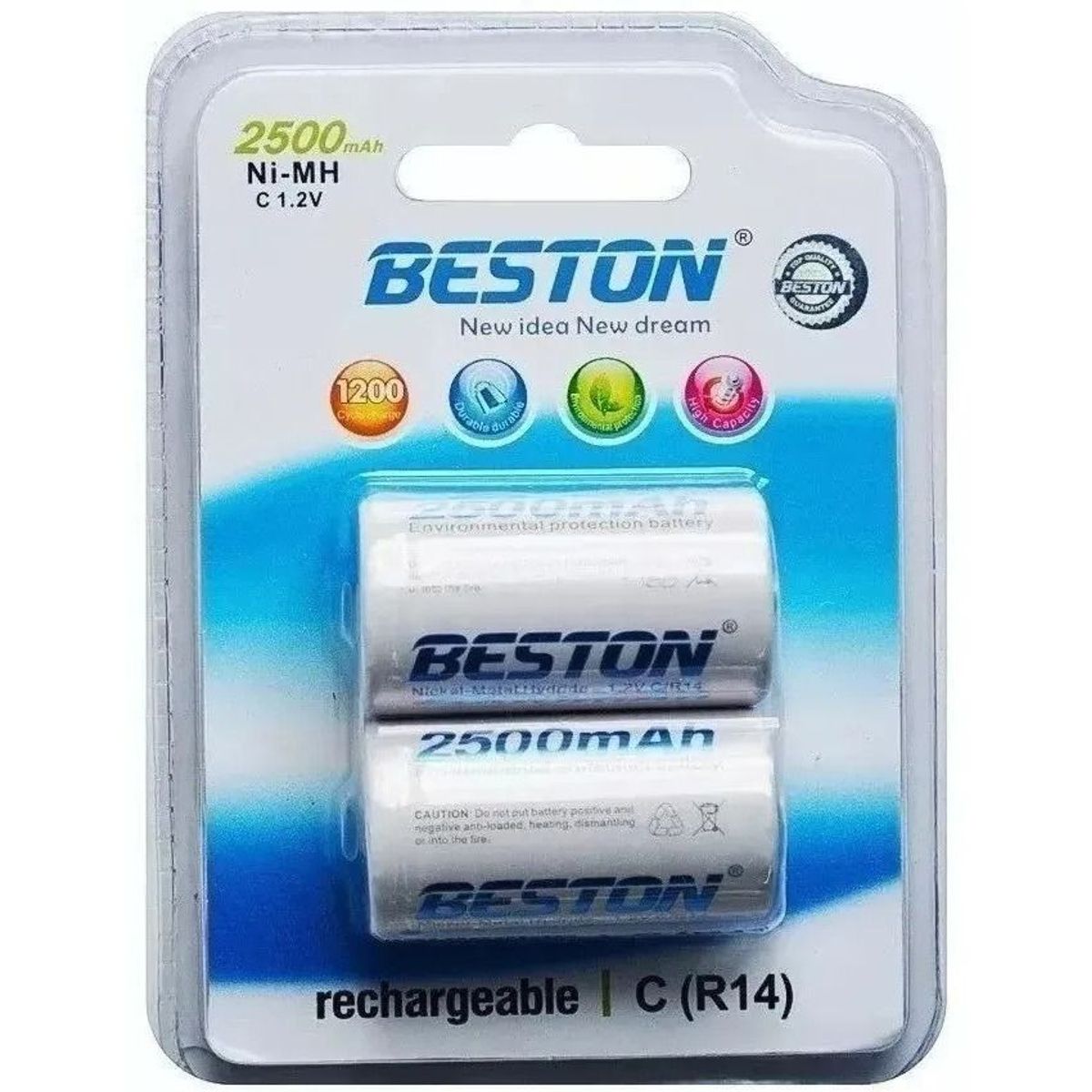 BESTON - Bateria Recargable Beston Tipo C R14 2500mAh