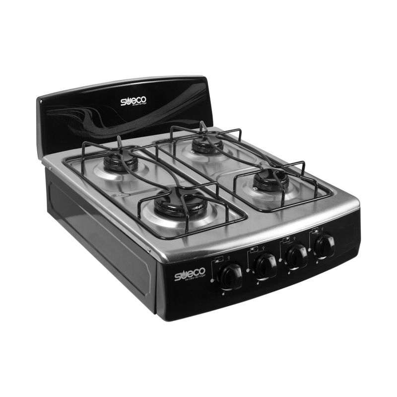 SUECO - Estufa 4 puestos a Gas Propano Mesa Acero Inoxidable Sueco Atlantis
