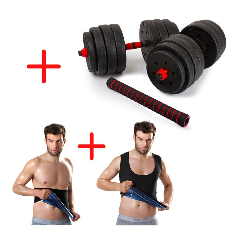 STYLE STARS - Mancuernas 40Kg  Cinturilla  Chaleco Hombre Talla S