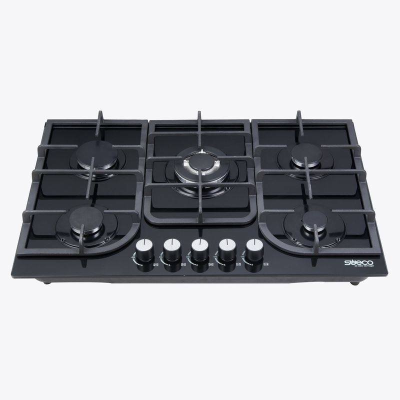 SUECO - Estufa Empotrable Sueco Vidrio Templado 5Ptos 78x51cm Gas Natural