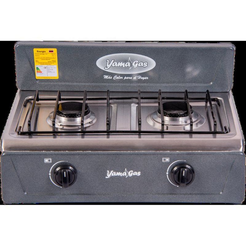 YAMA GAS - Estufa de mesa 2 puestos gris gas propano