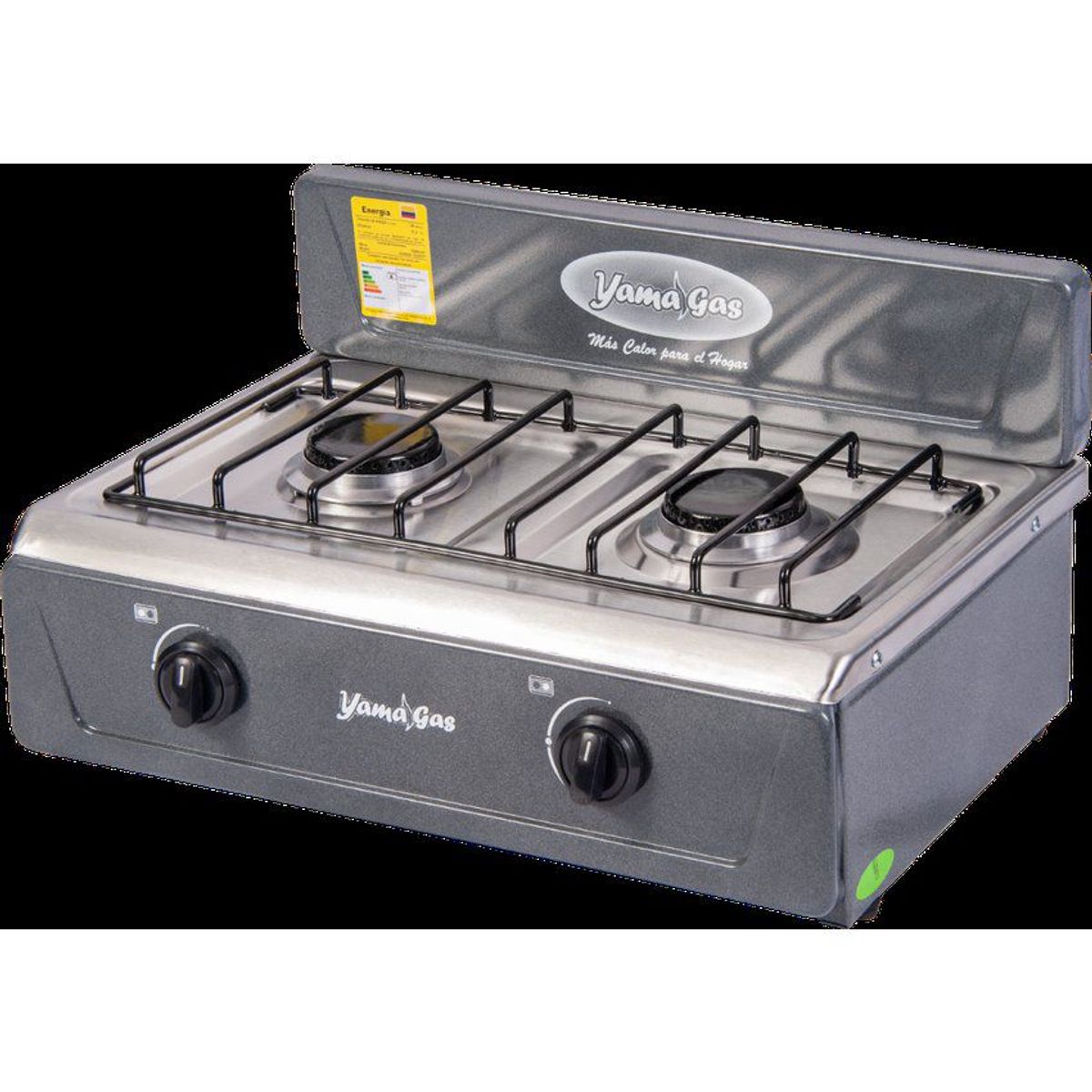 YAMA GAS - Estufa de mesa 2 puestos gris gas natural