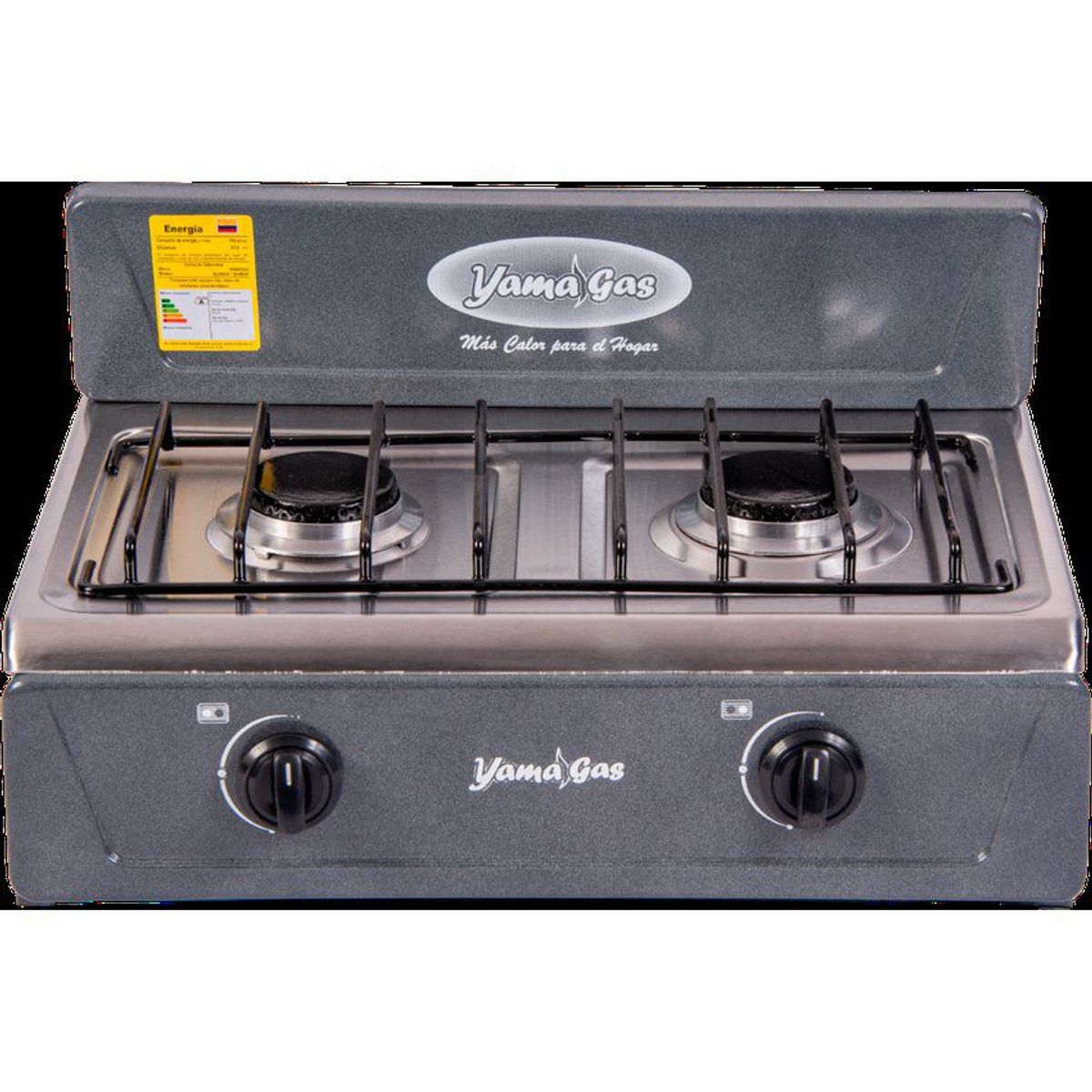 YAMA GAS - Estufa de mesa 2 puestos gris gas natural
