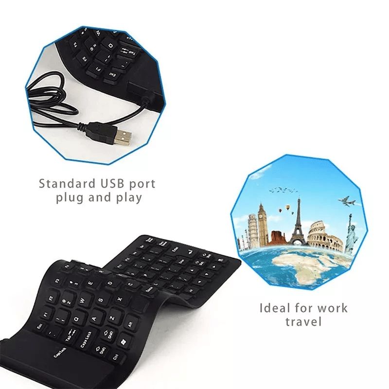 GENERICO - Teclado Estándar Con Cable Usb Teclado Enrollable
