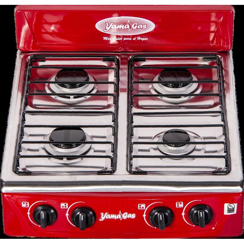 YAMA GAS - Estufa de mesa 4 puestos rojo gas propano