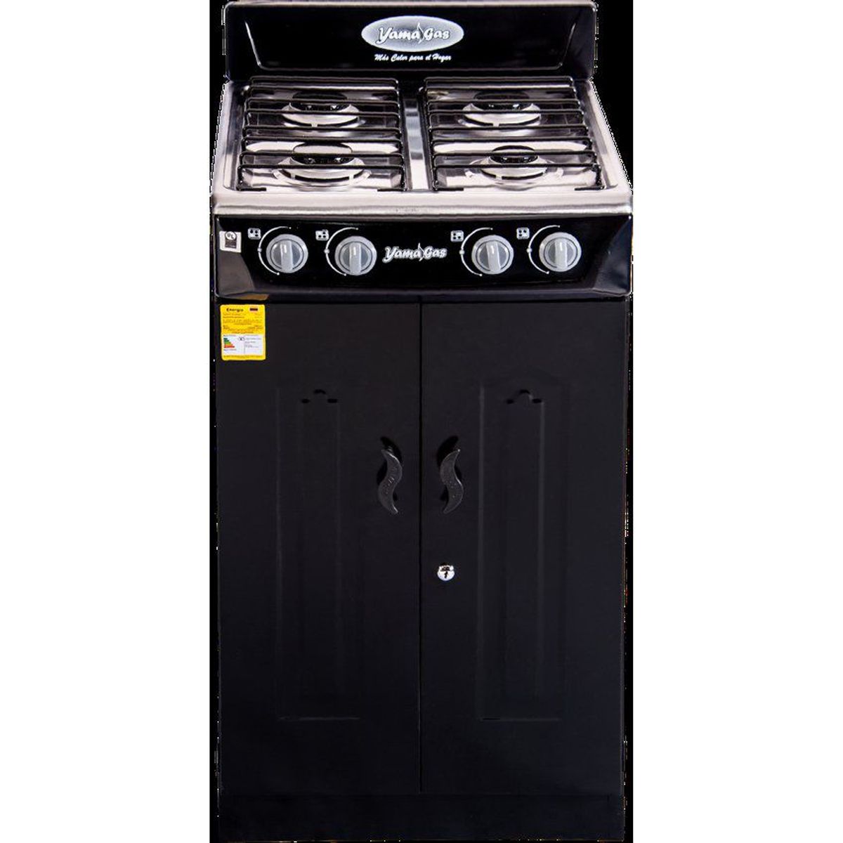 YAMA GAS - Estufa Gabinete 4 puestos Negra gas propano